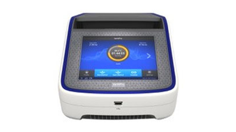 VeritiPro Thermal Cycler Front angle on the VeritiPro Thermal Cycler, including the user interface home screen