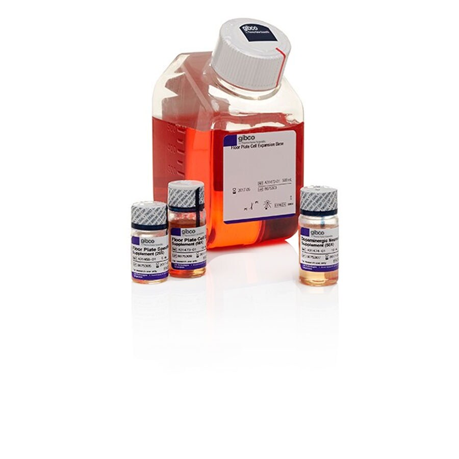 PSC Dopaminergic Neuron Differentiation product photo of Gibco PSC Dopaminergic Neuron Differentiation Kit media bottles