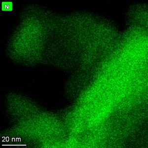 Platinum nanoparticles and cobalt nanoparticles, used to improve catalytic efficiency, imaged with high resolution EDS Platinum nanoparticles and cobalt nanoparticles, used to improve catalytic efficiency, imaged with high resolution EDS
