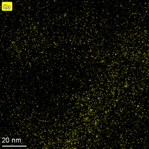 Platinum nanoparticles and cobalt nanoparticles, used to improve catalytic efficiency, imaged with high resolution EDS Platinum nanoparticles and cobalt nanoparticles, used to improve catalytic efficiency, imaged with high resolution EDS
