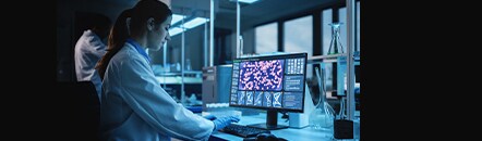 Vaccine Development Laboratory R&D scientist working in a vaccine development lab