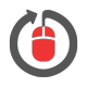 Support and services Icon of mouse inside a circle
