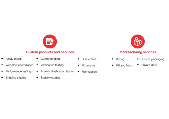 Overview of OEM services Graphic listing custom products and services