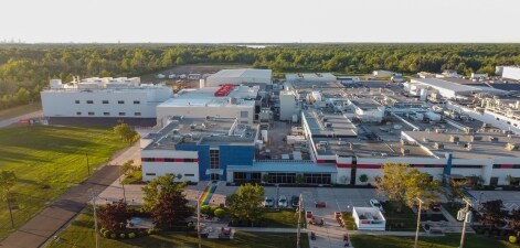 Grand Island media manufacturing facility The exterior of Thermo Fisher Gibco cell culture media manufacturing facility Grand Island, New York