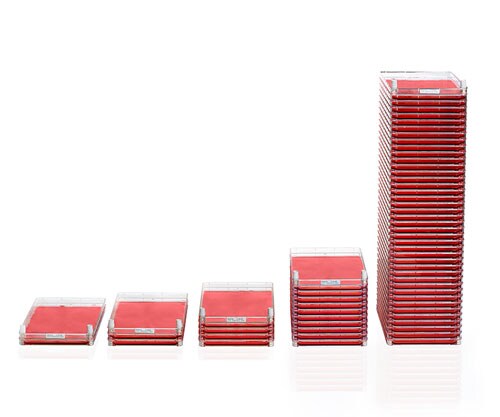 Array of Standard Cell Factory systems demonstrating the ability to configure in stacks of multiple plates from 1 to 40 layers Array of Standard Cell Factory systems demonstrating the ability to configure in stacks of multiple plates from 1 to 40 layers