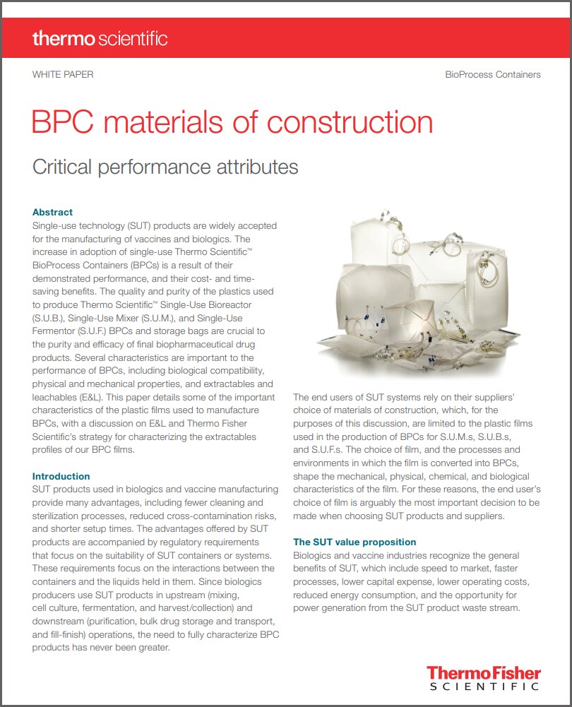 BPC materials of construction Thumbnail of whitepaper discussing BPC performance attributes