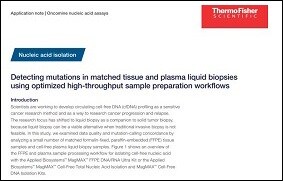 Detecting mutations in matched tissue biopsy and plasma liquid biopsy This study illustrates concordance between plasma liquids biopsy and solid tumor samples.