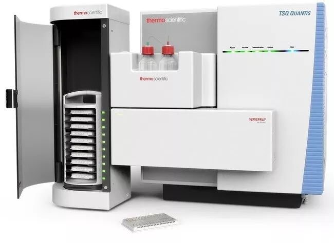 装载在TSQ Quantis上的VeriSpray纸喷雾源,无需液相分离 装载在TSQ Quantis上的VeriSpray纸喷雾源,无需液相分离