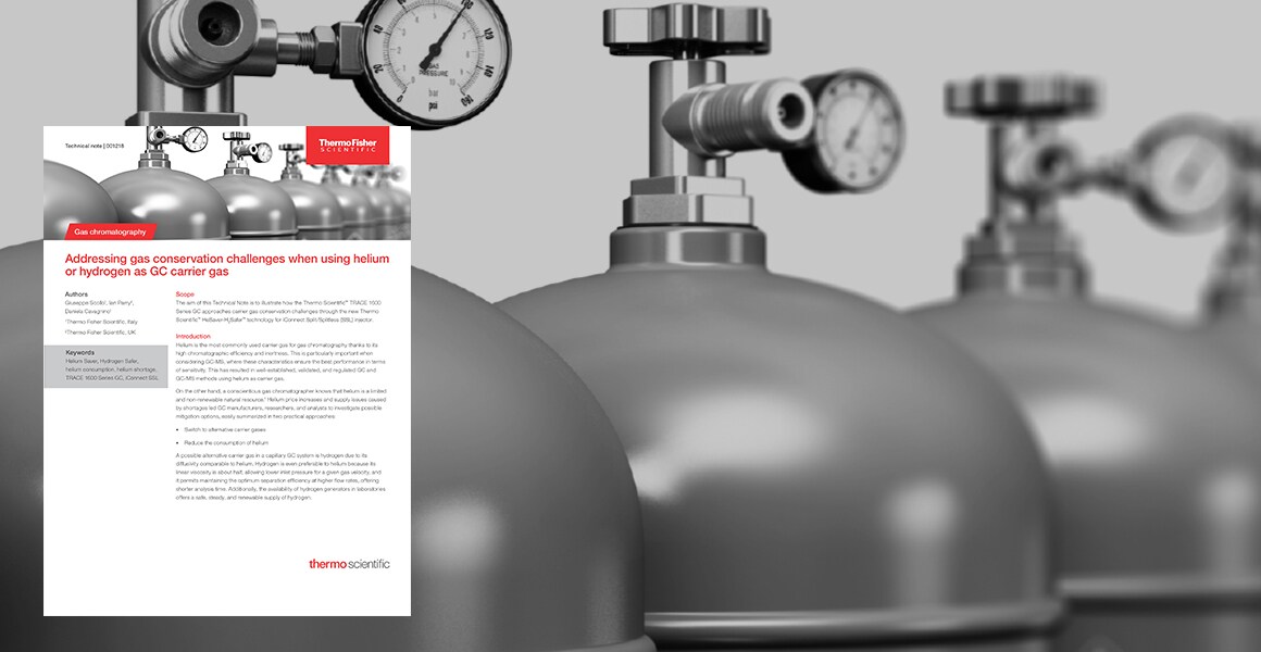 Gas conservation when using helium or hydrogen as GC carrier gas Gas conservation when using helium or hydrogen as GC carrier gas