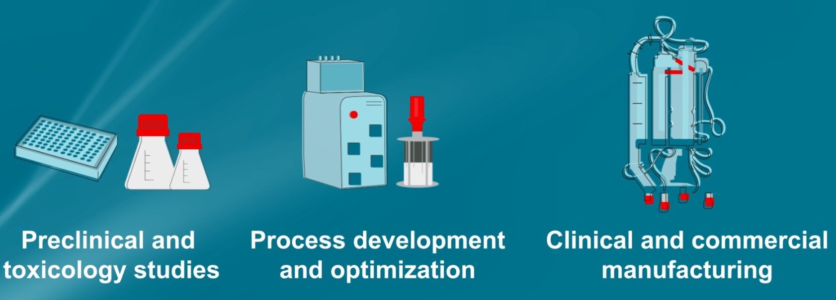 mRNA production at different scales Scale-up process from microliters to milliliters and liters for drug development stages