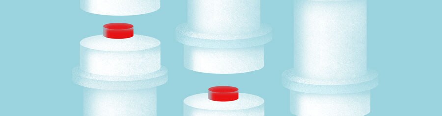 Illustration depicting a pre-packed chromatography column. Illustration depicting a pre-packed chromatography column.
