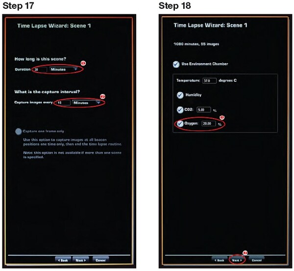Setting up the EVOS FL Auto Imaging System and Onstage Incubator steps 17 and 18 Setting up the EVOS FL Auto Imaging System and Onstage Incubator steps 17 and 18