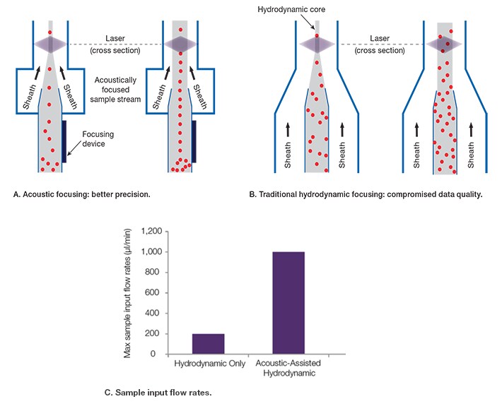 acoustic vs hydrodynamic focusing comparison of acoustic vs hydrodynamic focusing in terms of sample input rate