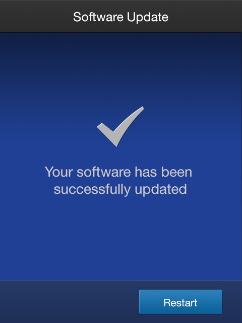Update in progress screen Update in progress screen