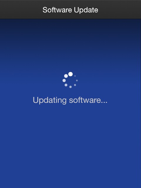 Updating software screen Updating software screen