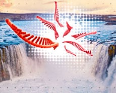 RiboPure RNA purification kits Artistic rendering of RNA in a mountain landscape