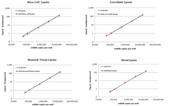 Excellent miRNA quantitation in a variety of samples Excellent miRNA quantitation in a variety of samples