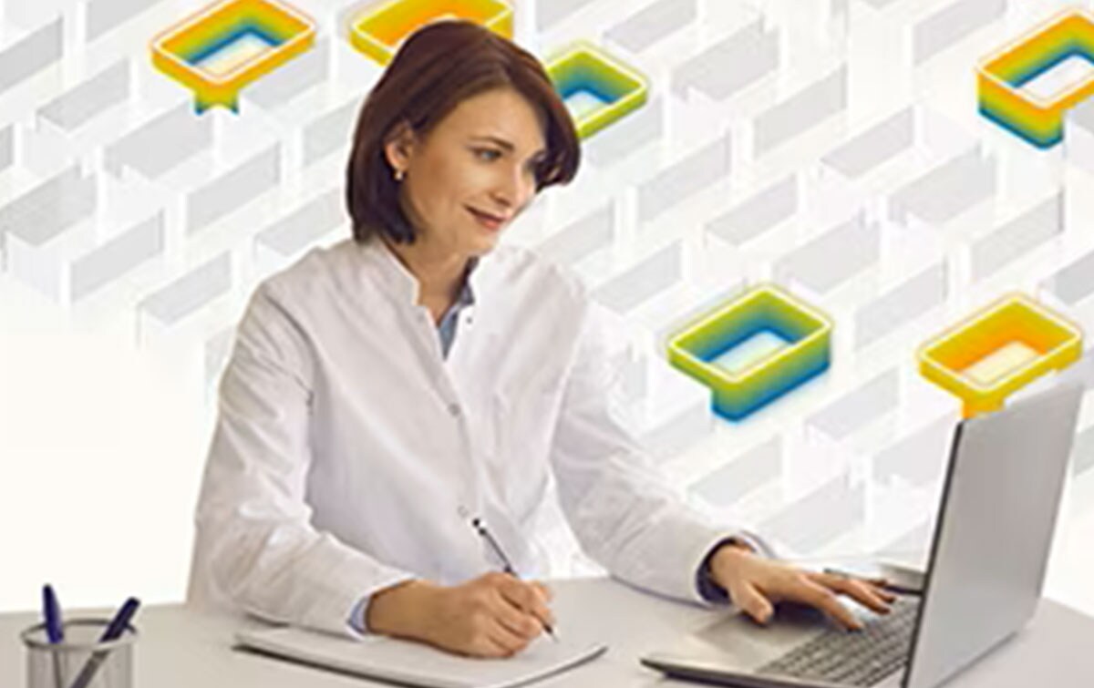 Female scientist in a laboratory reading a book Female scientist in a laboratory reading a book