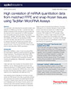 High correlation of miRNA quantitation data from matched FFPE and snap-frozen tissues using TaqMan MicroRNA Assays High correlation of miRNA quantitation data from matched FFPE and snap-frozen tissues using TaqMan MicroRNA Assays