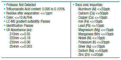 Thermo Scientific Pierce 0.1% 三氟乙酸(v/v)乙腈溶液。 Thermo Scientific Pierce 0.1% 三氟乙酸(v/v)乙腈溶液。