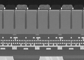 Cross-section of a camera image sensor using the Apreo SEM. Cross-section of a camera image sensor using the Apreo SEM.