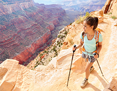 hiking outside the lab hiker along the Grand Canyon