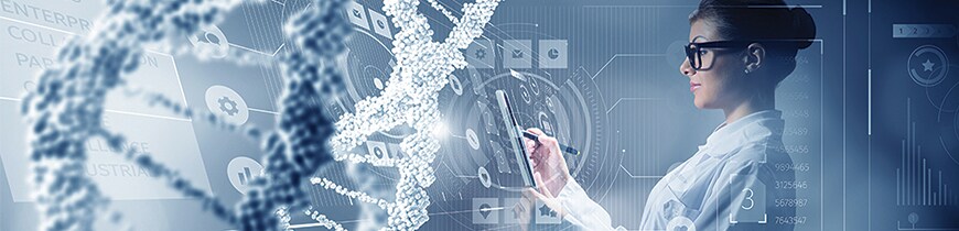 On the Leading Edge of cfDNA Discoveries Artistic rendition of scientist with clipboard