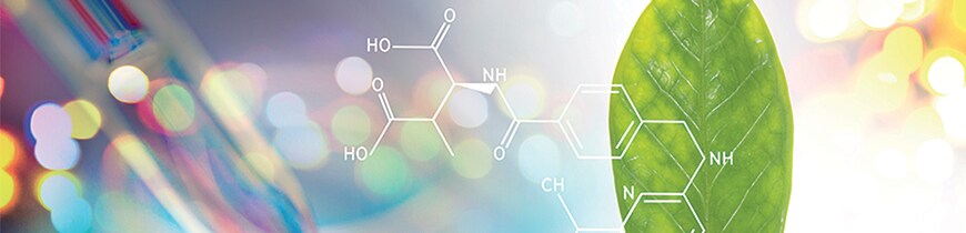 Molecular Biology in your Backyard Artistic collage image of a researcher's gloved-hand holding a leaf