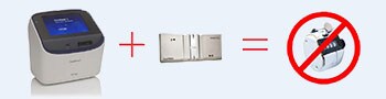 Ditch the Clicker Graphical equation showing Countess 3 instrument plus reusable slide equals an end to manual counting.