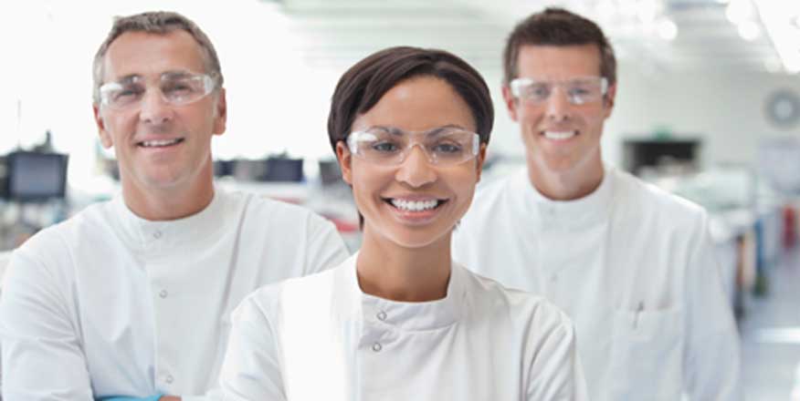 Cell Biology Services three scientist in lab