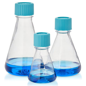 Shaker flask with plain bottom 3 sizes of single-use plastic Erlenmeyer flasks