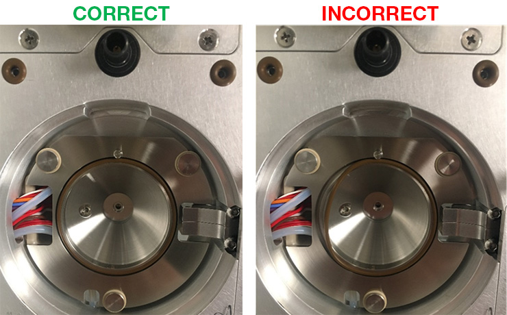 Ensure the sealing O-ring is seated in the correct position. Ensure the sealing O-ring is seated in the correct position.