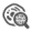 Cell with magnifying glass icon Icon of a cell being examined with a magnifying glass